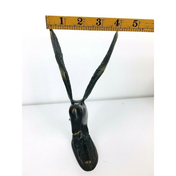 Vintage Bronze Duck Bird Taking Flight Sculpture Figurine 7" X 6" - Picture 9 of 11